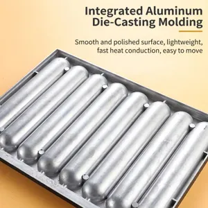 Plaque de gril à saucisses en fonte d'aluminium durable pour stands de nourriture