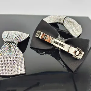 Barrette à cheveux nœud strass étincelant pince brillante accessoire coiffure femme