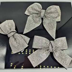Pince à cheveux nœud strass scintillants élégants accessoires cheveux cristal