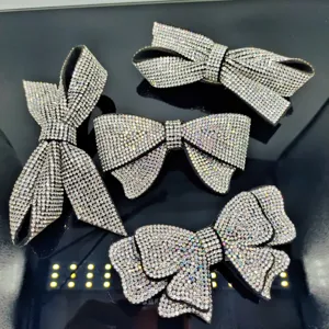 Pinces à cheveux nœud papillon en strass étincelants, barrettes élégantes pour femmes.