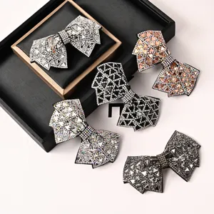 Mode Elegante Strass Schmetterling Schleife Haarspange Für Damen Geometrische Kristall Haarnadel Glänzender Haarschmuck