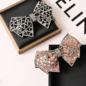 Elegante Strass Schleife Haarklammer Set, geometrische Kristall Haarnadel für Damen Haarstyling.