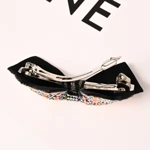 Elegante Kristall Strass Schleife Haarklammer für Damen, glänzendes Mode Haaraccessoire.