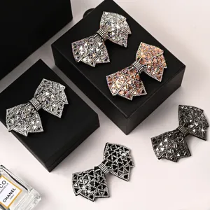 Modische Strass Schleife Haarspange für Damen, glitzernde Kristall Haar Klammer