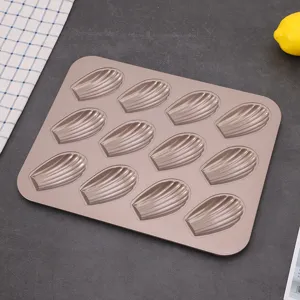 Kohlenstoffstahl Madeleine Backform Muschelform Antihaft-Backblech Mehrschicht Gold Kuchenform Für Haus Küche Ofen Backen