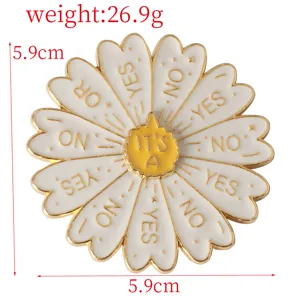Novelty daisy decision maker spinning pendant alloy badge for fun accessories details view