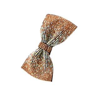 Sparkling rhinestone bow hair clip for women, elegant spring clip for hair styling.