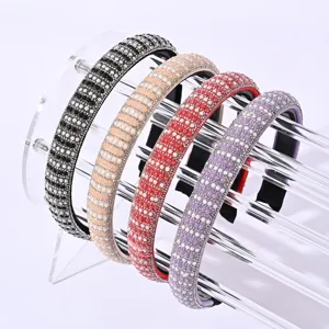 Cerchietto per capelli con perle e strass set cristallo brillante elegante donna accessori
