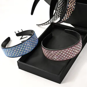 Serre-tete large en strass bandeau cheveux brillant cristal antidérapant accessoire femme