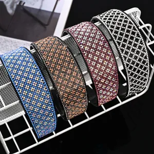 Serre-tête large en strass étincelant pour femmes, accessoires de cerceaux de cheveux antidérapants.