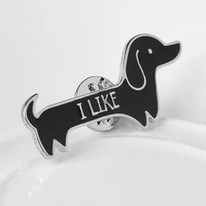 Schattige Cartoon Teckel Hond Legering Brooch I Like Letter Geemailleerde Badge Kleding Tas Pin Mode Sieraden Cadeau