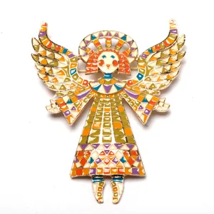 Colorful Enamel Angel Brooch Creative Girl Wings Alloy Badge Fashion Lapel Pin Jewelry Gift