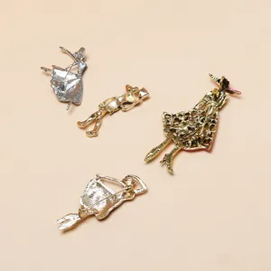 Elegant dancer woman brooch fashion accessory, vintage alloy pin badge for ladies clothing.