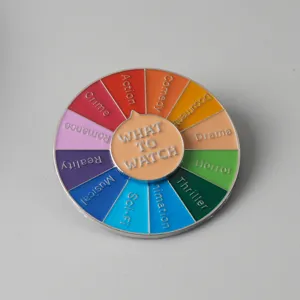 Colorful rainbow wheel keychain pendant, indecision alloy spinner charm, fun movie genre gift.