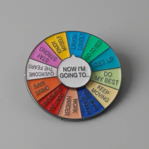 Colorful enamel spinner keychain novelty metal wheel pin funny decision maker accessory