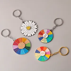 Novelty decision maker keychain spinner metal key ring funny metal gift for friends