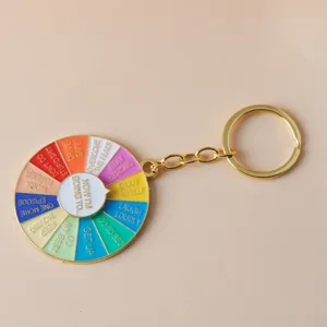 Creative decision wheel keychain alloy funny colorful rotating pendant bag charm accessories