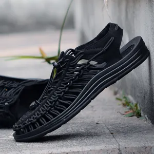 Sandalias Tejidas para Hombres y Mujeres Verano Puntera Cerrada Zapatos de Playa Casuales Ligeros Calzado Deportivo al Aire Libre