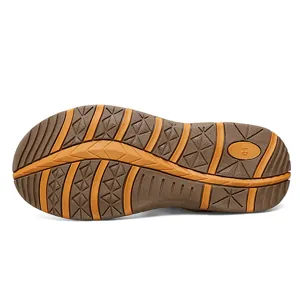 Detailed view of the rubber sole for men outdoor casual sandals with anti-slip pattern size 41