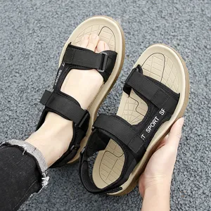 Mens casual outdoor sports sandals with adjustable straps and durable sole for summer hiking.