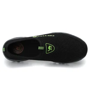 Zapatos de caminar casuales al aire libre de malla negra para hombres zapatillas
