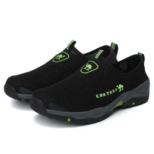 Zapatos de senderismo de malla transpirable para hombre zapatillas casuales negras comodos