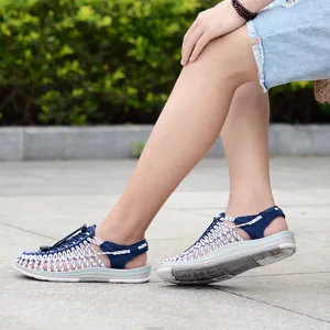 Hombres mujeres verano casual sandalias trenzadas ligeras transpirables zapatos playa top
