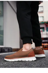 Breathable knit mesh casual sneakers for men, comfortable walking shoes for summer