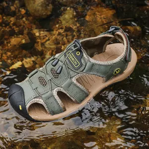 Men's outdoor wading sandals featuring closed toe design and durable rubber sole.