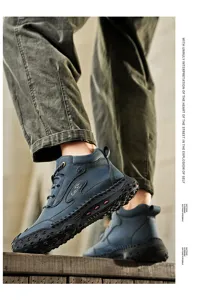 Herren High-Top Outdoor Freizeit Lederstiefel stilvoll bequem rutschfest Schnürung Boots