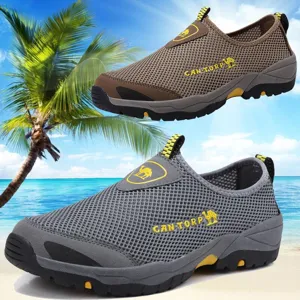 Zapatos de Caminata para Hombre al Aire Libre Malla Transpirable Ligeros Mocasines Casuales Antideslizantes Zapatillas