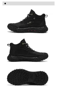 Herren Leder Freizeitschuhe, bequeme Outdoor Martin Boots mit rutschfester Gummisohle.