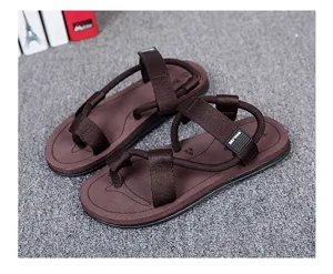 Uomo sandali da spiaggia all'aperto estate infradito scarpe basse marrone calzature comode