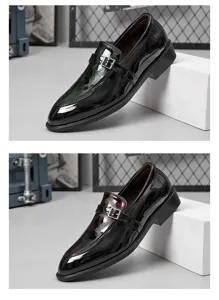 Chaussures habillées en cuir verni pour homme oxford formelles chaussures de mariage