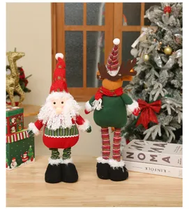 Christmas plush doll Santa Claus reindeer desktop ornament festive holiday home decor
