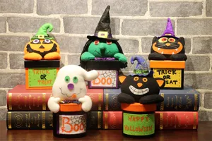 Kreative Halloween Geist Kuerbis Schwarze Katze Suessigkeiten Geschenkboxen Detailansicht.
