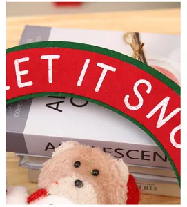 Christmas plush doll decoration wall hanging with felt sign let it snow festive holiday decor