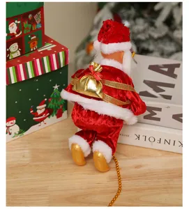 Elektrischer kletternder Weihnachtsmann Spielzeug Weihnachts Deko fuer das Zuhause.