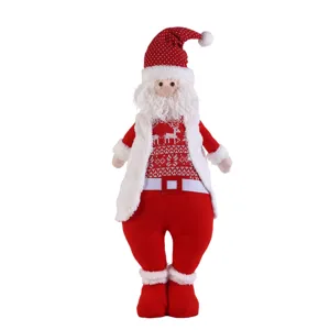 Weihnachten Plüsch Weihnachtsmann Figur stehende Dekoration rot weißer Strickpullover Deko