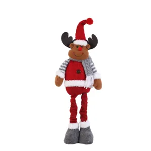 Weihnachten teleskop rentier pluesch figur dekoration, niedlicher gestrickter pullover ornament.