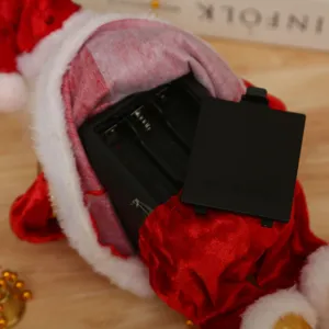 Elektrischer Weihnachtsmann Kletterspielzeug Batteriefach Detail Weihnachtsdeko Feiertag