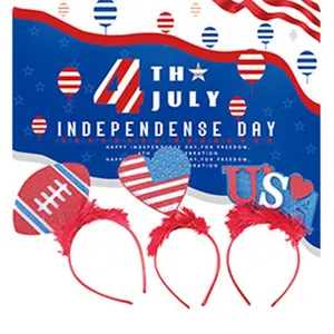 Amerikanischer Unabhängigkeitstag Party Haarreif Set rote Federn festliche Deko Accessoires