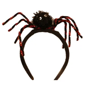 Halloween spider headband spooky party hair hoop costume accessory plush hairy spider cute festival prop