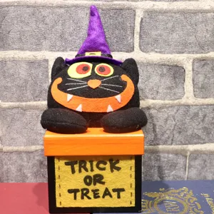 Halloween schwarze Katze Geschenkbox Süßes oder Saures Süßigkeitenbehälter Deko Artikel
