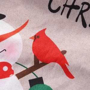 Christmas placemat table mat with festive Santa Claus and red cardinal printed fabric design