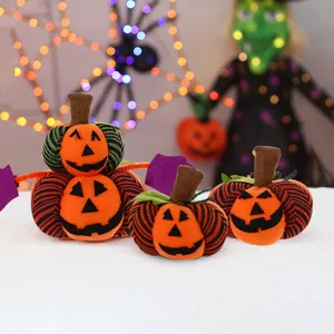 Ornamento da Tavolo con Testa di Zucca di Halloween Bambola Jack-O-Lantern in Tessuto Non Tessuto Decorazione per Festa