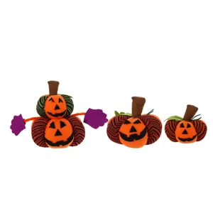 Halloween zucca stoffa bambola decorazione oggetti di scena, divertente peluche intagliato.