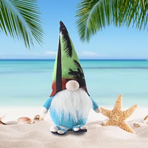 Summer beach gnome plush doll ornament tropical faceless toy for desktop home decoration
