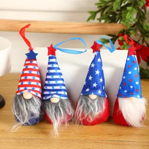 Independence day gnome hanging ornament plush faceless doll festival party home decor pendant