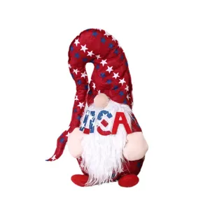 Patriotic USA Gnome Plush Toy Independence Day Holiday Faceless Doll Home Decor Item